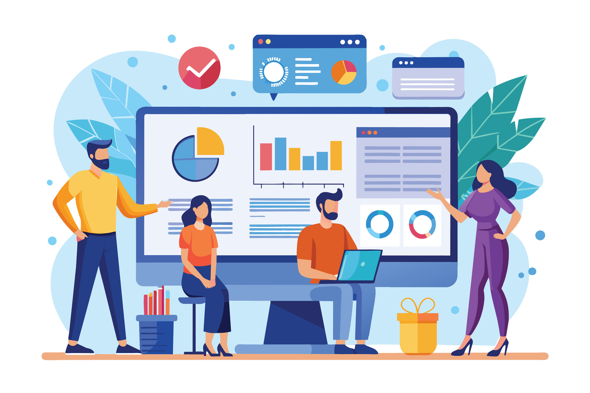 vecteezy_a-team-of-four-business-professionals-analyze-data-on-a_46869178